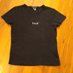 French Connection Black Shortsleeve FCUK Tee size medium